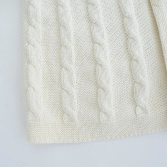 Vintage Liz & Co. Cream Knit Button Up Cardigan Sweater  Size 2X - Picture 8 of 12